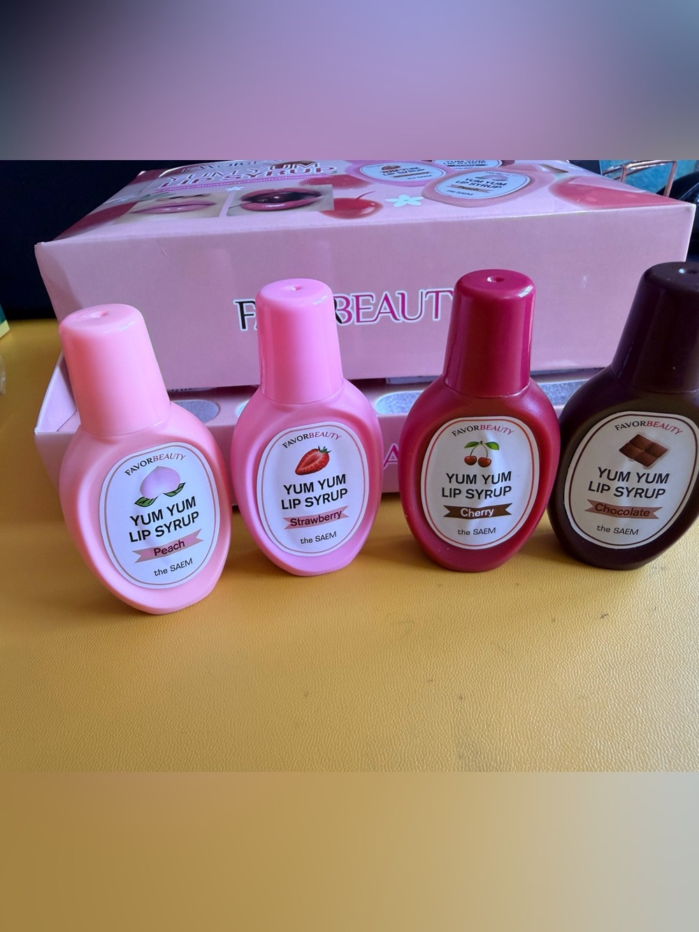 the SAEM Yum Yum Lip Syrup - Strawberry Pink